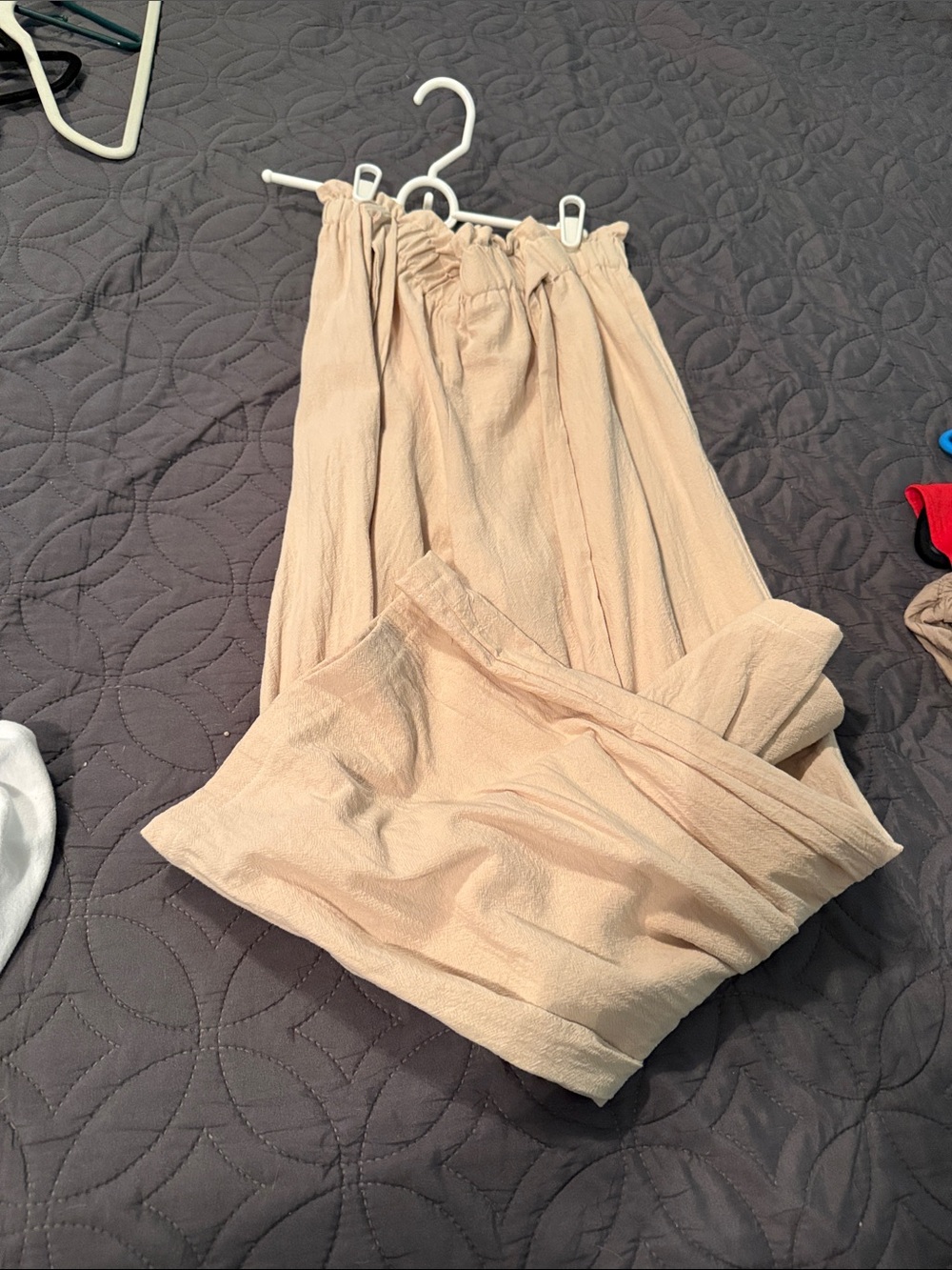 Women’s Wide Leg Pants w/ Frill Hem and Elastic Waist